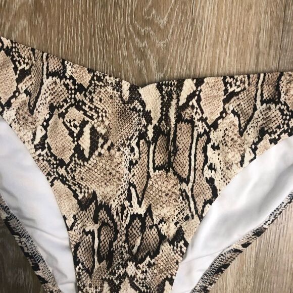 Shade & Shore Bikini Bottoms swim suit bathing suit, snake print Large NEW - Picture 3 of 7